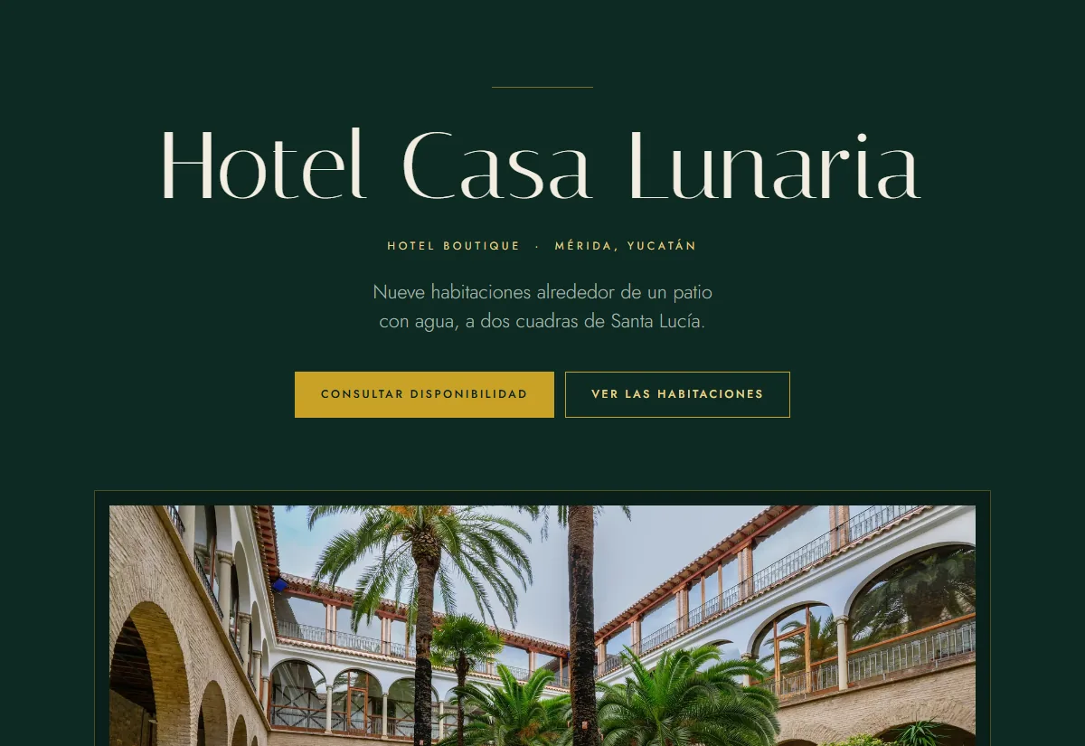 El sitio de Hotel Casa Lunaria, hotel boutique.